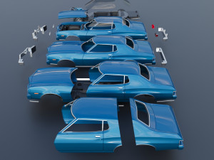Gran Torino 1974 3D Print Model
