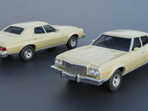 Gran Torino 4-Door Sedan 1974 3D Print Model
