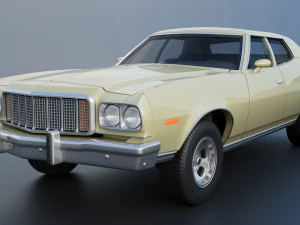 Gran Torino 4-Door Sedan 1974 3D Print Model