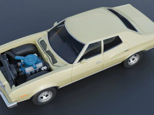 Gran Torino 4-Door Sedan 1974 3D Print Model