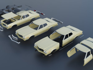 Gran Torino 4-Door Sedan 1974 Modèles 3D en vedette