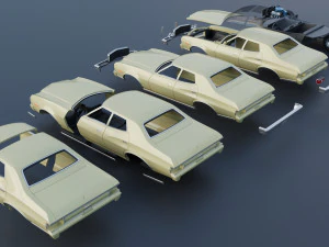 Gran Torino 4-Door Sedan 1974 3D Print Model