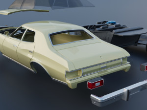 Gran Torino 4-Door Sedan 1974 Modèles 3D en vedette
