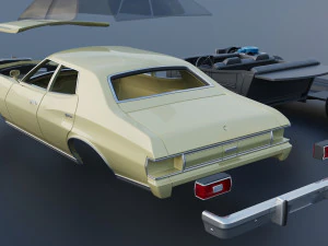 Gran Torino 4-Door Sedan 1974 3D Print Model