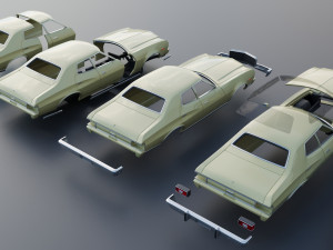 Gran Torino 4-Door Sedan 1974 Modèles 3D en vedette