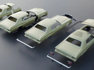 Gran Torino 4-Door Sedan 1974 3D Print Model