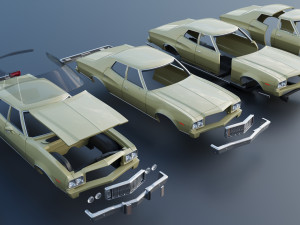 Gran Torino 4-Door Sedan 1974 Modèles 3D en vedette