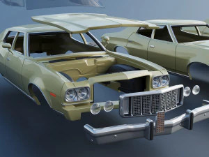 Gran Torino 4-Door Sedan 1974 3D Print Model