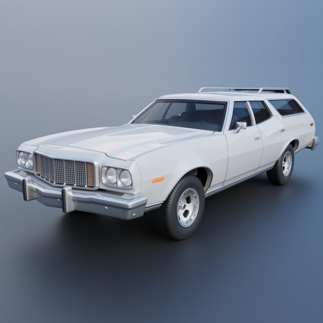 Gran Torino Wagon 1974 3D Baskı Modeli .c4d .max .obj .3ds .fbx .stl .blend 