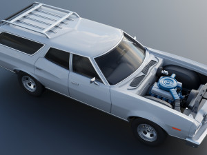 Gran Torino Wagon 1974 3D Baskı Modeli