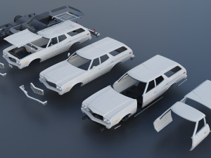 Gran Torino Wagon 1974 3D Baskı Modeli