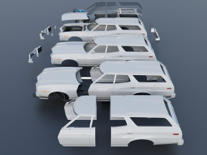 Gran Torino Wagon 1974 3D Baskı Modeli