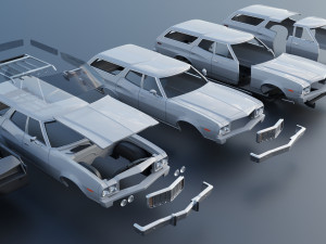 Gran Torino Wagon 1974 3D Baskı Modeli