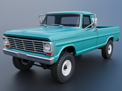 Pickup Truck F250 1969 3D Принт Модель