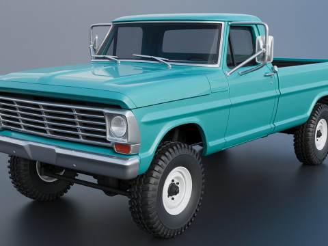 Pickup Truck F250 1969 3D Print Model