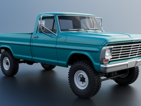 Pickup Truck F250 1969 3D Print Model
