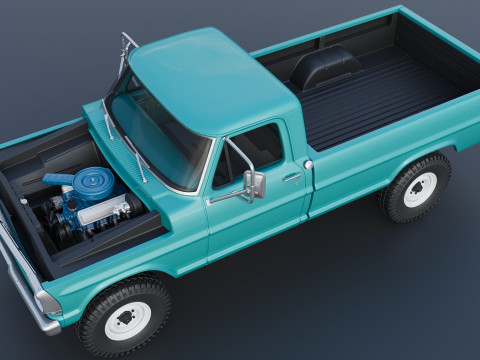 Pickup Truck F250 1969 3D Print Model