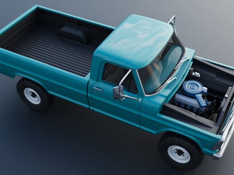 Pickup Truck F250 1969 3D Print Model