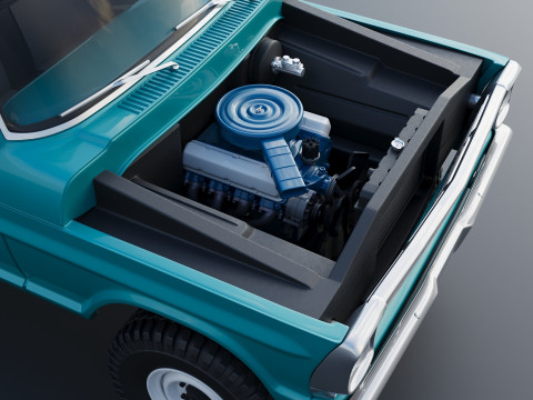 Pickup Truck F250 1969 3D Print Model