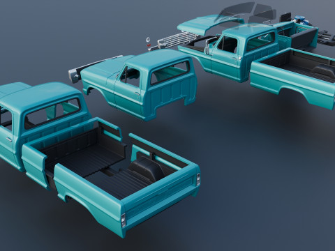 Pickup Truck F250 1969 3D Print Model