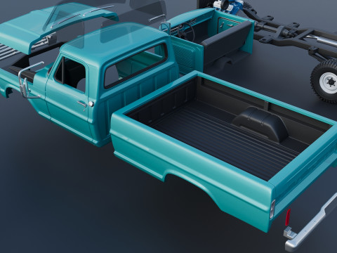 Pickup Truck F250 1969 3D Print Model