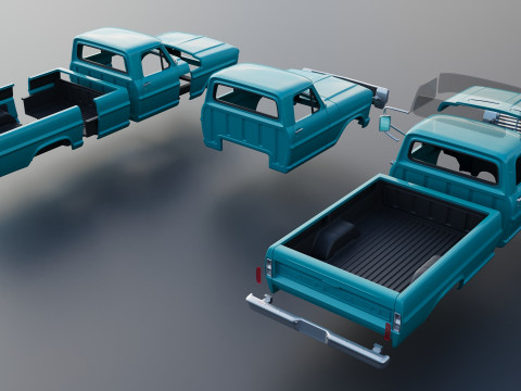Pickup Truck F250 1969 3D Print Model