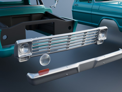 Pickup Truck F250 1969 3D Print Model