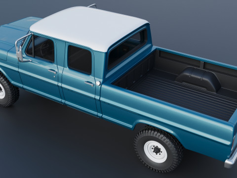 Pickup Truck F250 Crew Cab 1969 Modèles 3D en vedette
