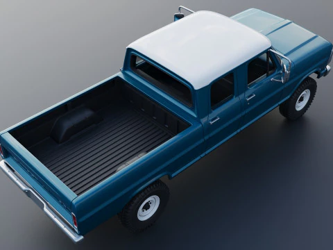 Pickup Truck F250 Crew Cab 1969 3D Print Model