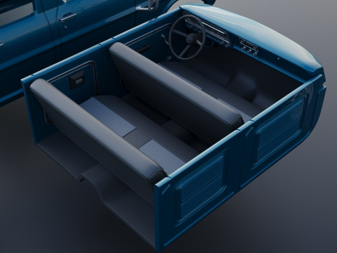 Pickup Truck F250 Crew Cab 1969 Modèles 3D en vedette