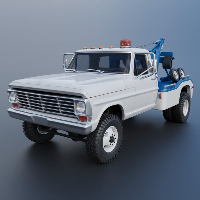 F-350 Wrecker 1969 Modelo de Impressão 3D .c4d .max .obj .3ds .fbx .stl .blend 