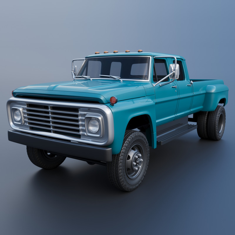 F-750 Crew Cab 1971 3D प्रिंट मॉडल .c4d .max .obj .3ds .fbx .stl .blend 