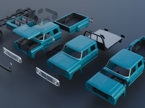 F-750 Crew Cab 1971 3D प्रिंट मॉडल