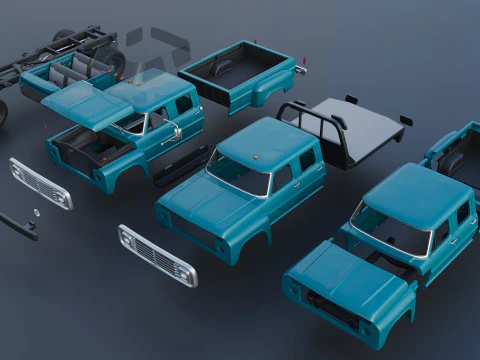 F-750 Crew Cab 1971 3D Print Model