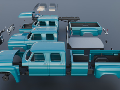 F-750 Crew Cab 1971 3D प्रिंट मॉडल