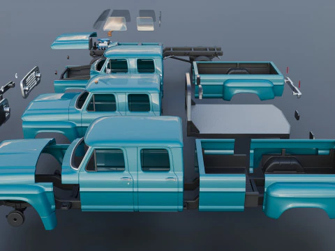F-750 Crew Cab 1971 3D Print Model
