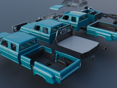 F-750 Crew Cab 1971 3D प्रिंट मॉडल