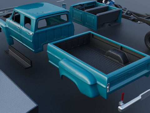 F-750 Crew Cab 1971 3D प्रिंट मॉडल