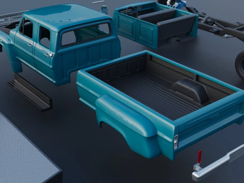 F-750 Crew Cab 1971 3D Print Model