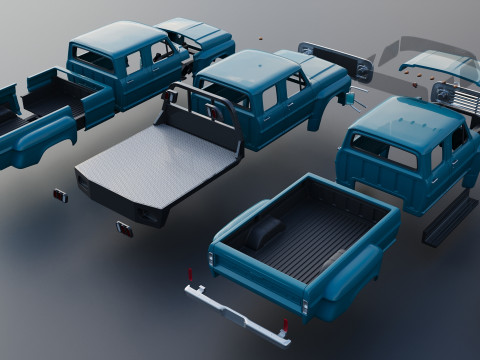 F-750 Crew Cab 1971 3D प्रिंट मॉडल