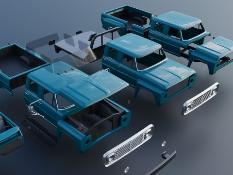 F-750 Crew Cab 1971 3D प्रिंट मॉडल