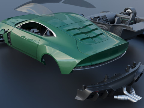 Aston Martin Valour 2024 Model Cetak 3D