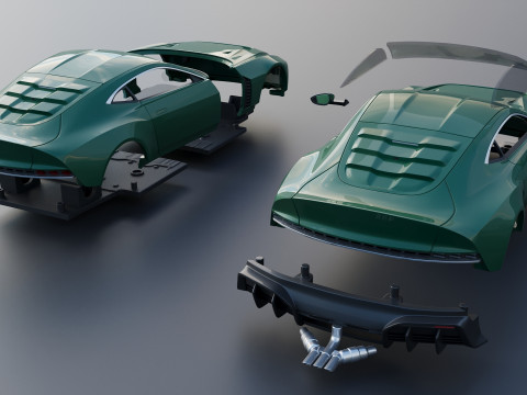 Aston Martin Valour 2024 Model Cetak 3D