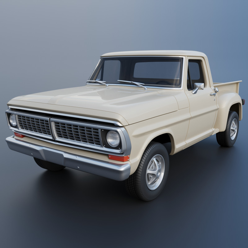 F-100 1970 3D 打印模型 .c4d .max .obj .3ds .fbx .stl .blend