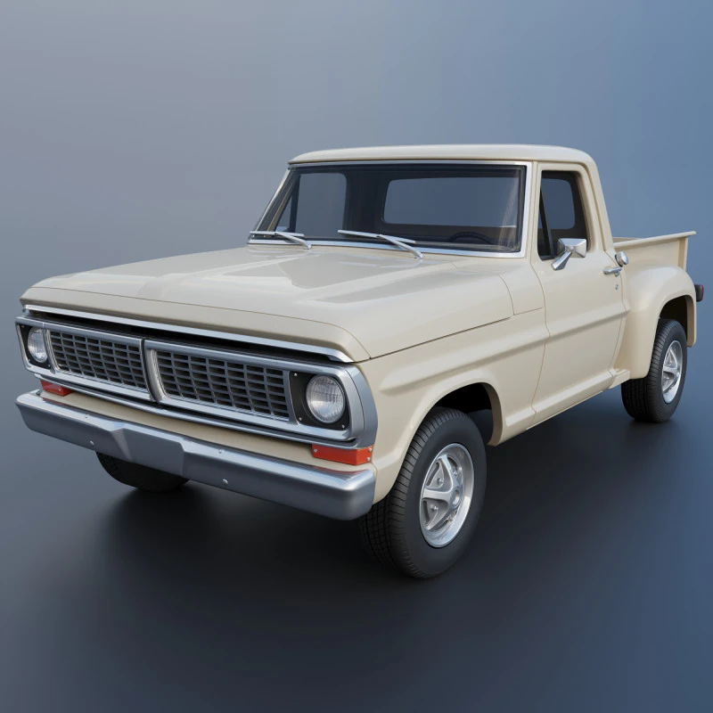 F-100 1970 3D Print Model .c4d .max .obj .3ds .fbx .stl .blend 