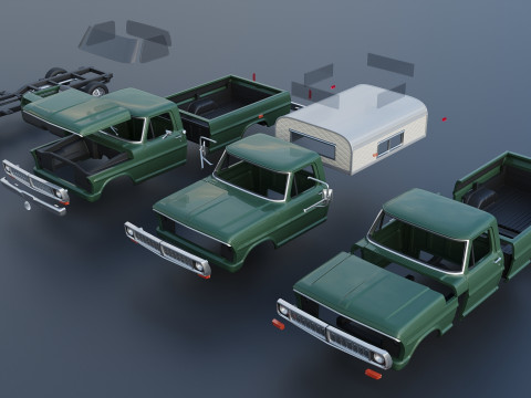 F-100 Camper 1970 Modelo de Impressão 3D