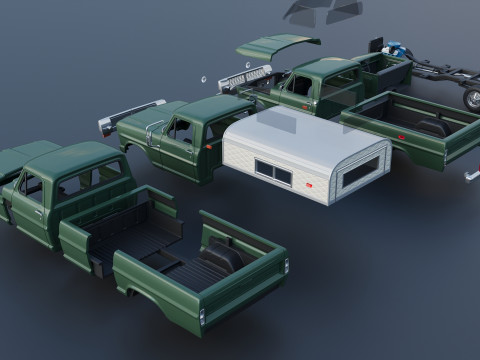 F-100 Camper 1970 Modelo de Impressão 3D