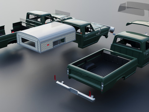 F-100 Camper 1970 Modelo de Impressão 3D