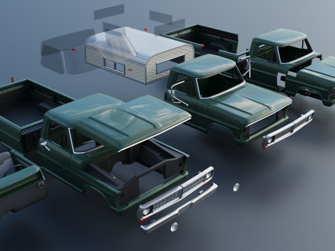 F-100 Camper 1970 Modelo de Impressão 3D