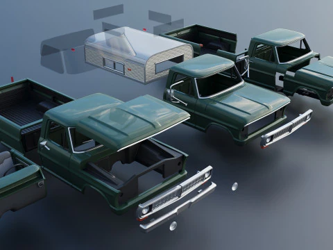 F-100 Camper 1970 3D Print Model